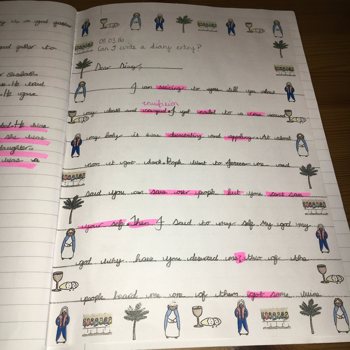 OPAYear2's tweet photo. We have been learning about the Easter story in RE. We wrote diaries from Jesus' perspective. Here's a fab example✏️ https://t.co/3JdCuZh80e