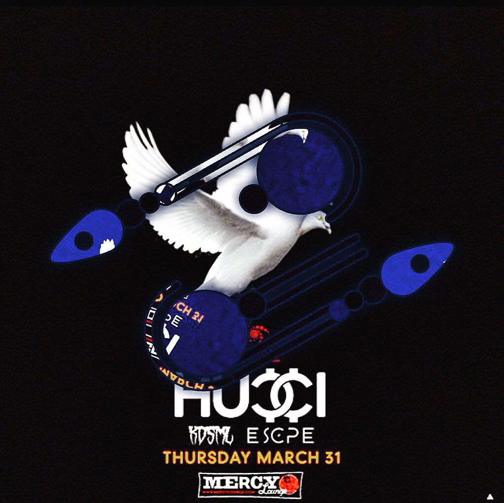 <a href="/FCPresents/">Full Circle Presents</a> has <a href="/KDSML/">KDSML</a> &amp; <a href="/escpemusic/">ESCPE</a> in the mix for #HUCCI at <a href="/mercylounge/">Mercy Lounge</a> on 3/31!🙌🏻🔊
>>smarturl.it/huccimercy