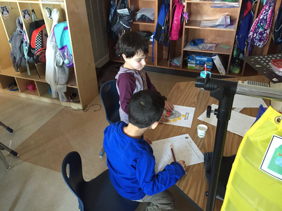 HowingtonKinder's tweet photo. Collaboration means how many ways can you decompose 7... Hard work + teamwork =learning fun https://t.co/FzbT7huJnH