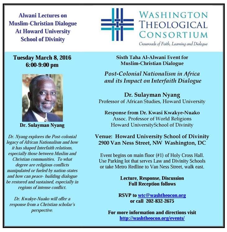 HUSDSGA's tweet photo. Join us tonight at 6pm for our WTC Alwani Lecture with our very own Dr. Kwasi Kwayke-Nuako serving as the responder https://t.co/oecZsQ1xK0
