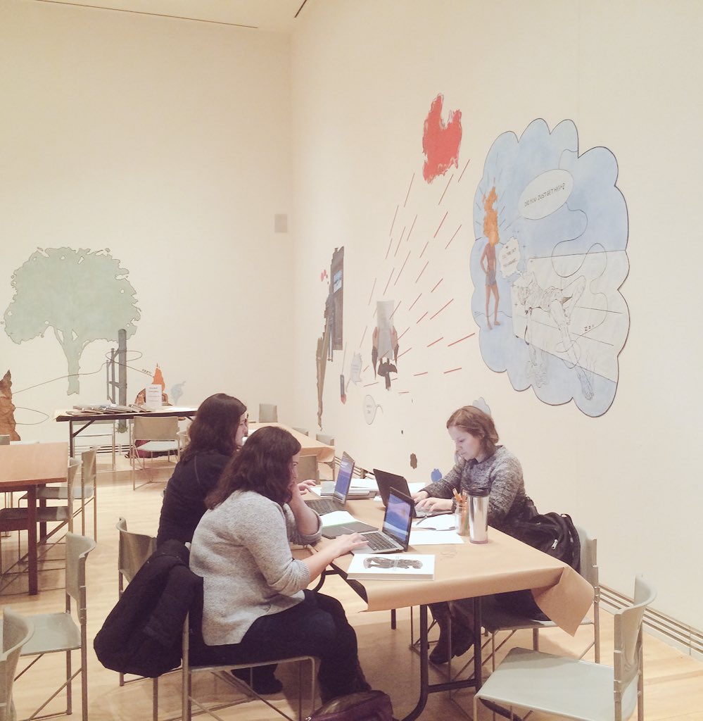 artplusfeminism's tweet photo. .@DHCarleton students editing Wikipedia pages on Jocelyne Alloycherie &amp; Jennifer Dickson #noweditingaf https://t.co/ktkn52qCEB