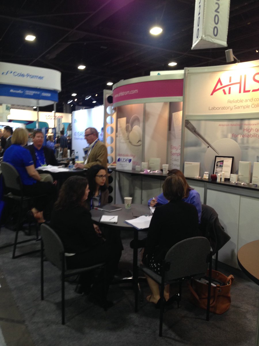 monica_jumper's tweet photo. @AhlstromGroup busy day customer meetings interest in #gencollect #phpaper #membrane #syringefilter #pittcon2016 https://t.co/TbU4qbl1xT