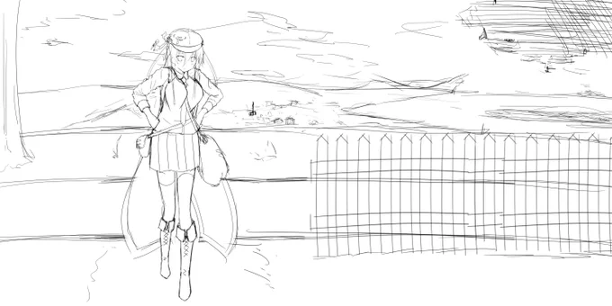 久しぶりの大ラフ投下 うちの娘&amp;背景
無駄に横長なのはホムペのメールページの背景にしようと思っているので、そのスペースです。あまりにも寂しかったので、浮かべました。 