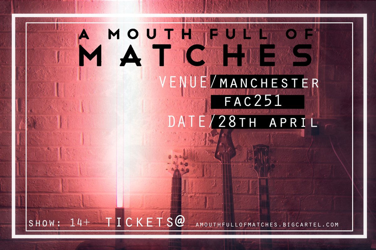 AMFOM's tweet photo. #AMFOM will be headling in Manchester at #Fac251 on 28th April! Tickets just £6 from our bigcartel! #ItsGonnaBeEpic https://t.co/ryV8M6o7A9