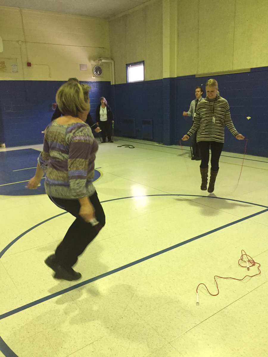 At our staff meeting Mrs. Griffin is sharing with staff how to maximize brain function &amp; learning through exercise