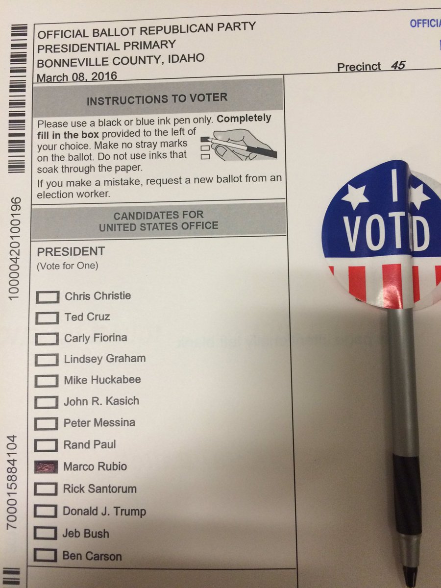 dsjensen12's tweet image. I voted for @marcorubio in the Idaho Primary today. I am ready for #ANewAmericanCentury #Rubio2016