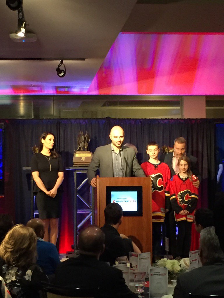 NHLFlames's tweet photo. Congrats to Mark Giordano, who received this year's Ralph T. Scurfield Award! https://t.co/Gs2k3EUp47