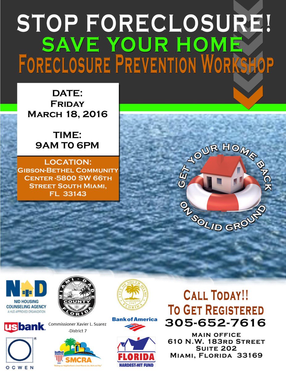 erccinfo's tweet photo. Two day Foreclosure Event. We will be assisting all homeowners in need. Please share@SunSentinel @CNBC @MiamiHerald https://t.co/iztteaOLwt