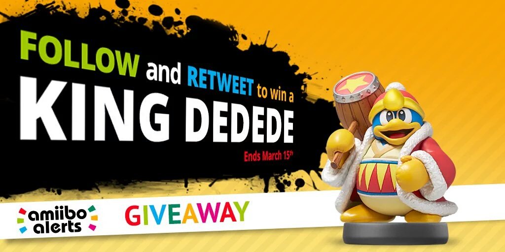 amiiboAlerts's tweet image. King Dedede amiibo giveaway ends March 15!

Follow and RT here: amii.bo/1penVwV