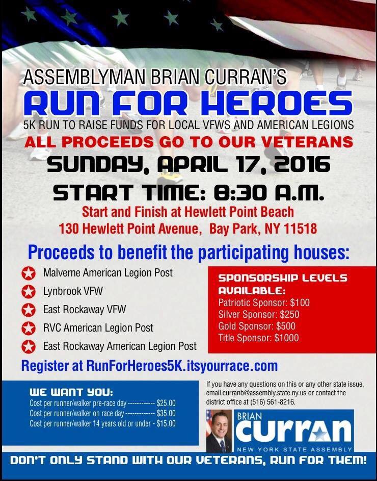 Please join me for my 1st annual 5k to benefit our local veterans! Sign up and run for our heroes!