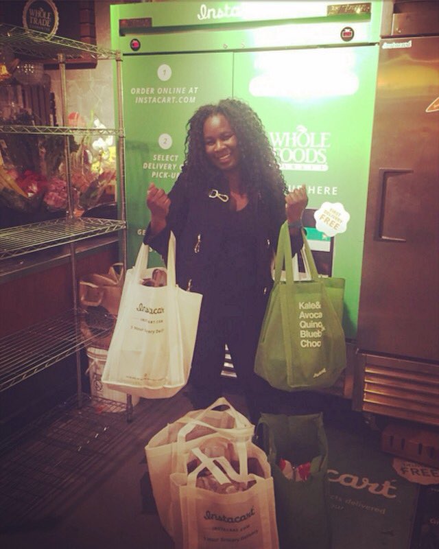 Many NYC shoppers help pick up groceries that are donated each week to local families in need. #domore
