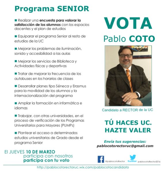 Mis compromisos con programa Sénior de <a href="/unican/">Universidad de Cantabria</a> He impartido clases desde el principio en él y creo en el proyecto