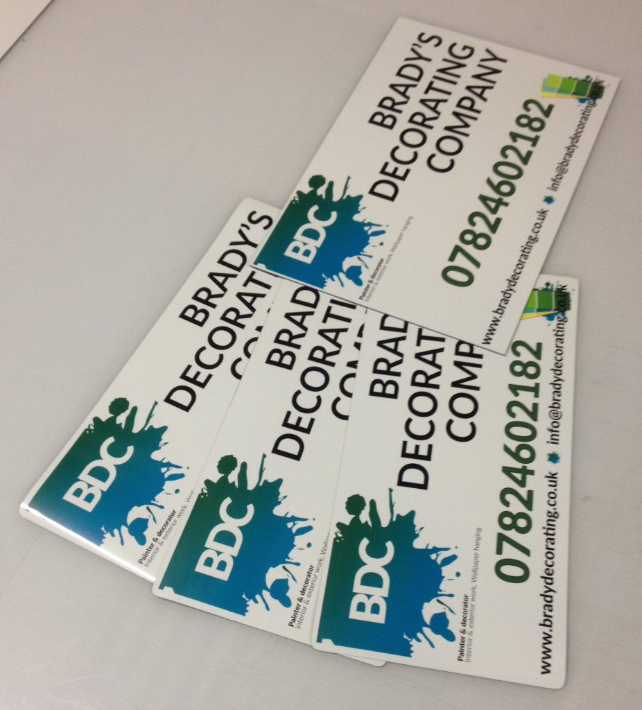 A nice set of magnetic signs &amp; site board for Bradys Decorating Company...