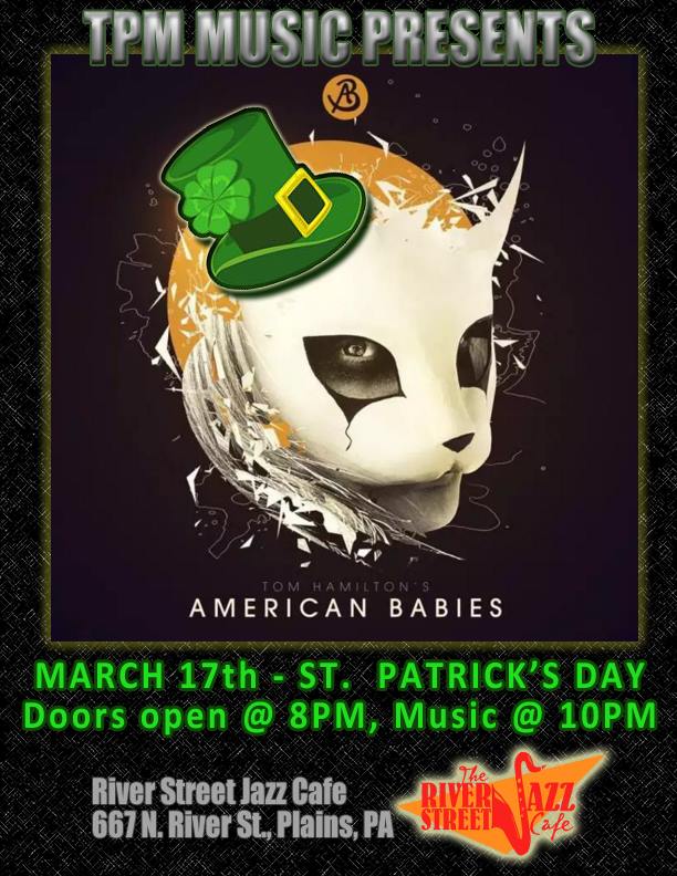 TomMoran7's tweet photo. @tommyhamilton band American Babies St Patrick night at The @riverstreetjazz   going to be a great show https://t.co/9yMBZl1ORk