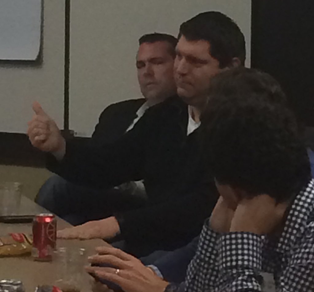 annvanzee's tweet photo. @CenturionsKC @MJG_Esq asking the tough questions #noborderskc https://t.co/rbAj0fYugt