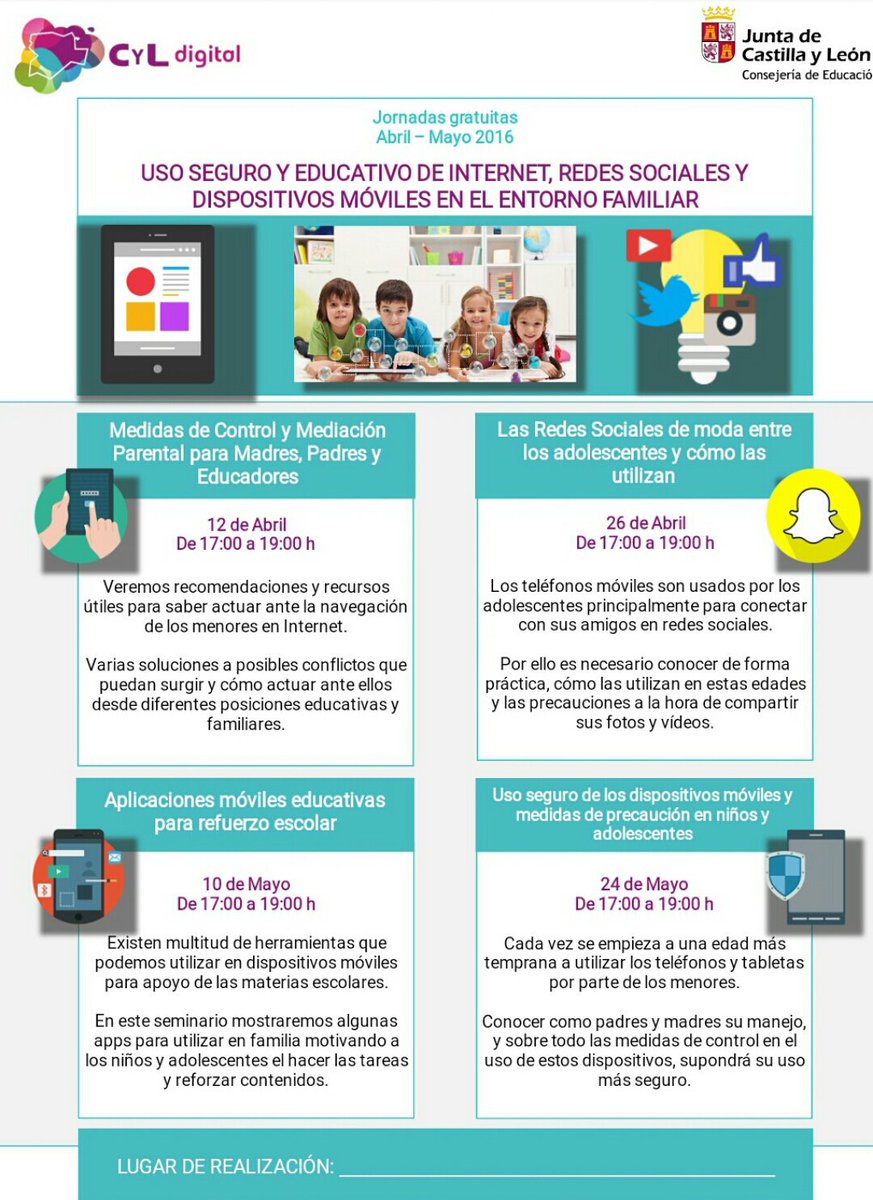 Seminarios online “USO SEGURO Y EDUCATIVO DE INTERNET, REDES SOCIALES Y DISPOSITIVOS MÓVILES EN EL ENTORNO FAMILIAR"
