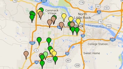 jillampz's tweet photo. In 3 days, 9 burglaries, 7 auto thefts, 6 robberies reported. Little Rock crime map: https://t.co/6K9Ifz5QG6 #ArkDG https://t.co/HQGGWEh5gX