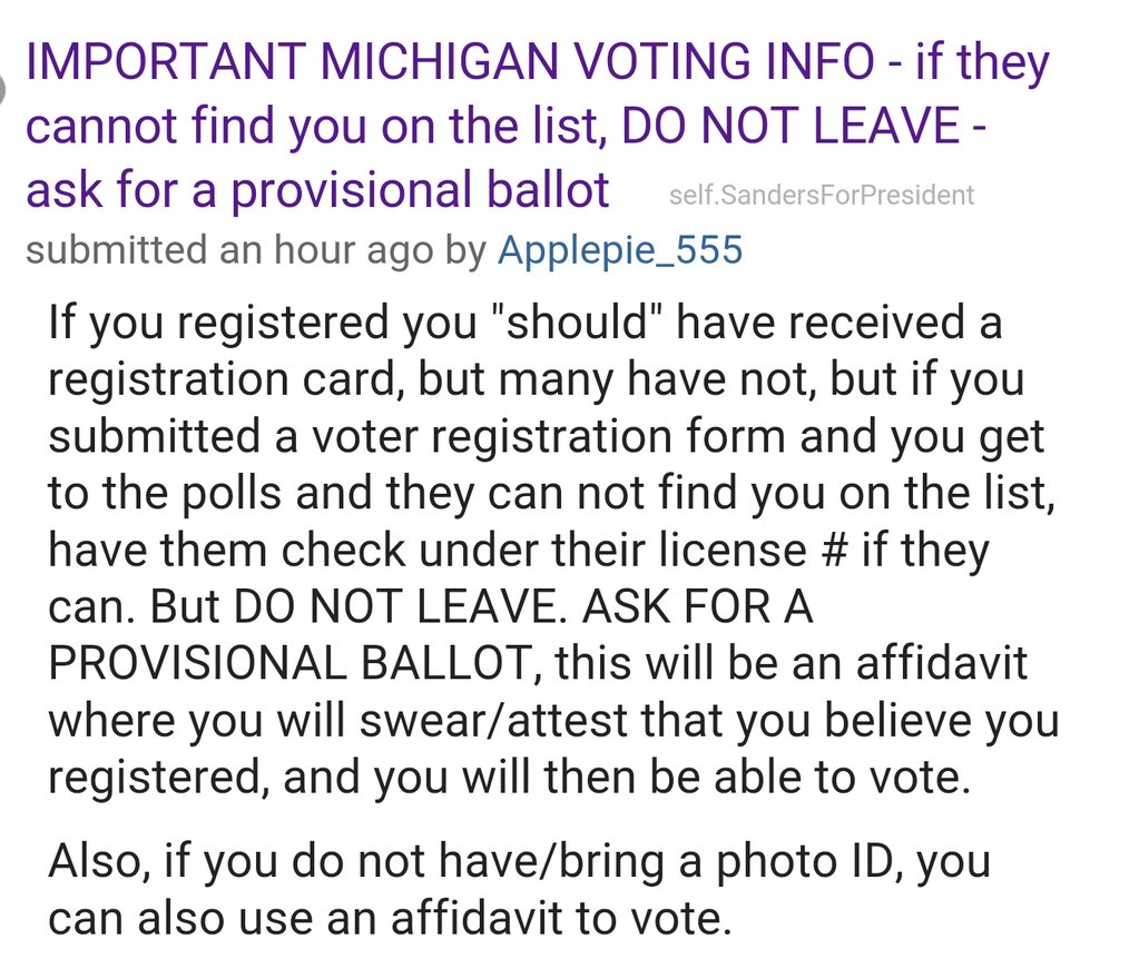 mehrza's tweet photo. RT URGENT message for #MichiganPrimary voters: Please share & text your MI friends/@Libertea2012 #VoteBernie #Bernie https://t.co/3lzjIoLCWL