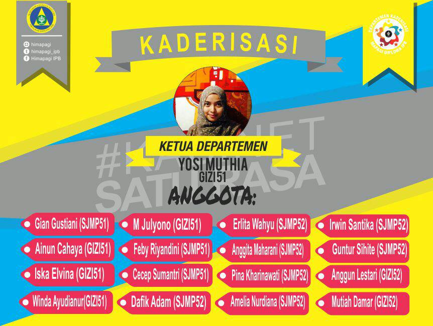 KADERISASI, Mereka adalah Badan internal dari Himpro Mapagi yang membantu mempererat kekeluargaan 😊