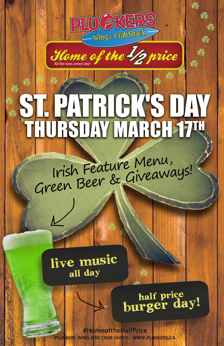 _Pluckers's tweet photo. ST PATRICK's Party @_Pluckers #LiveMusic #IrishMenu including Drunken Irish Nachos w/Guinness Sour Cream ! https://t.co/kirSkOVn8e