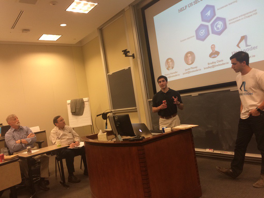 Ted_Zoller's tweet image. @LineLeaderApp team pitch to @kenanflagler @UNCeMBA Discovery course @UNCeship Learn-Launch-Lead