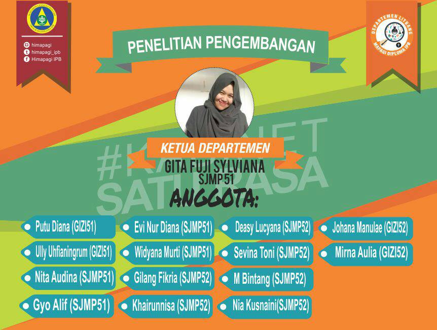 LITBANG, Mereka adalah yang menampung kreatifitas berkaitan dengan pangan dan gizi seperti pembuatan produk inovatif