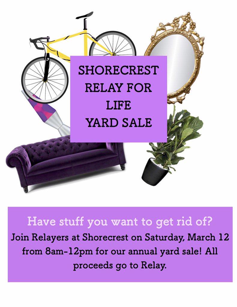 Have anything you don't need? Interested in buying used goods? Be sure to come out to the yard sale this Saturday💜