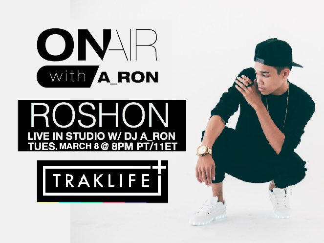 thisistraklife's tweet image. Don't forget to tune into @TrakLifeRadio tonight 8-10 pm with special guest @ROSHON