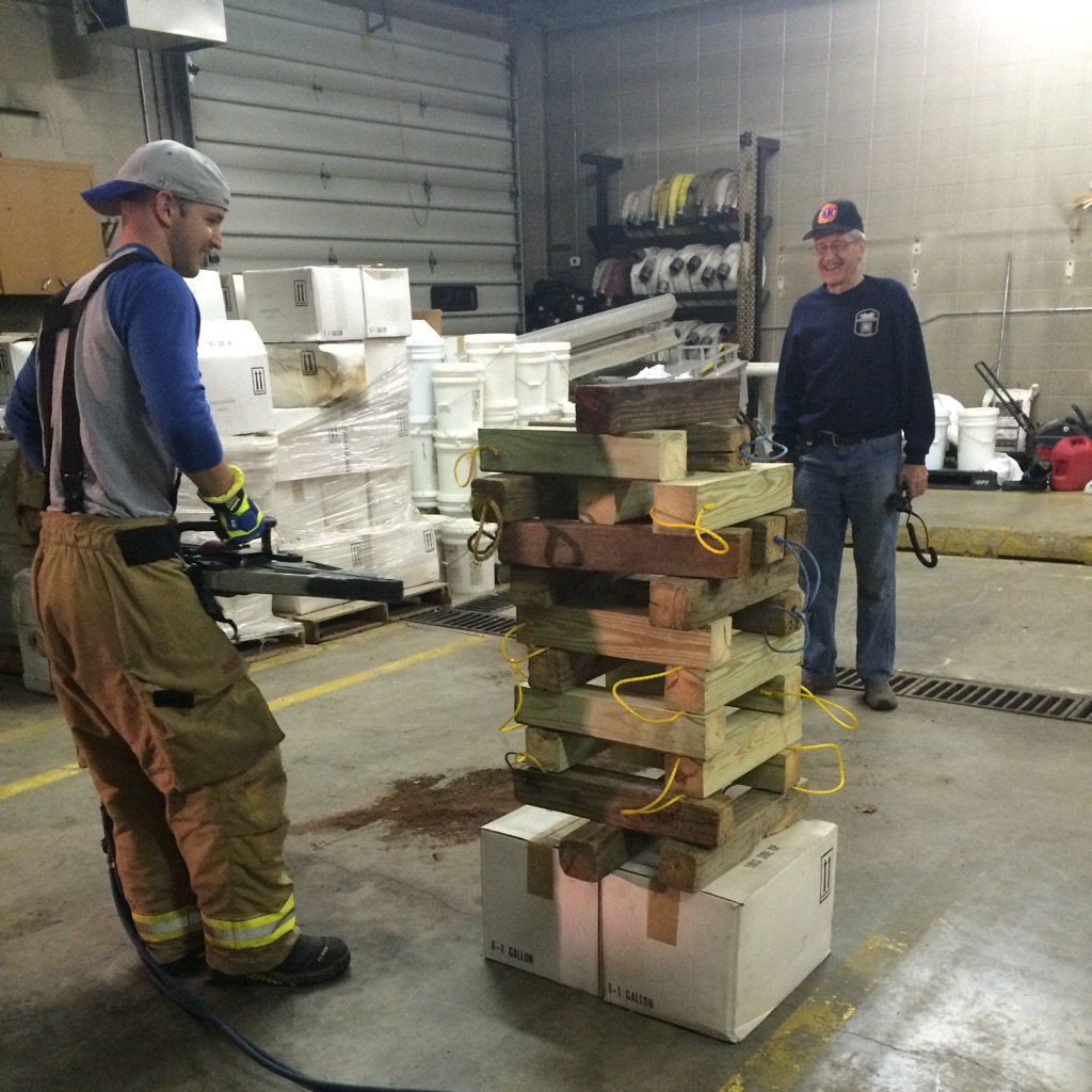 JCFireEMS's tweet photo. Practicing precision with extrication tools through Jenga. #firefighter #training #extrication https://t.co/R4SY38GZNO