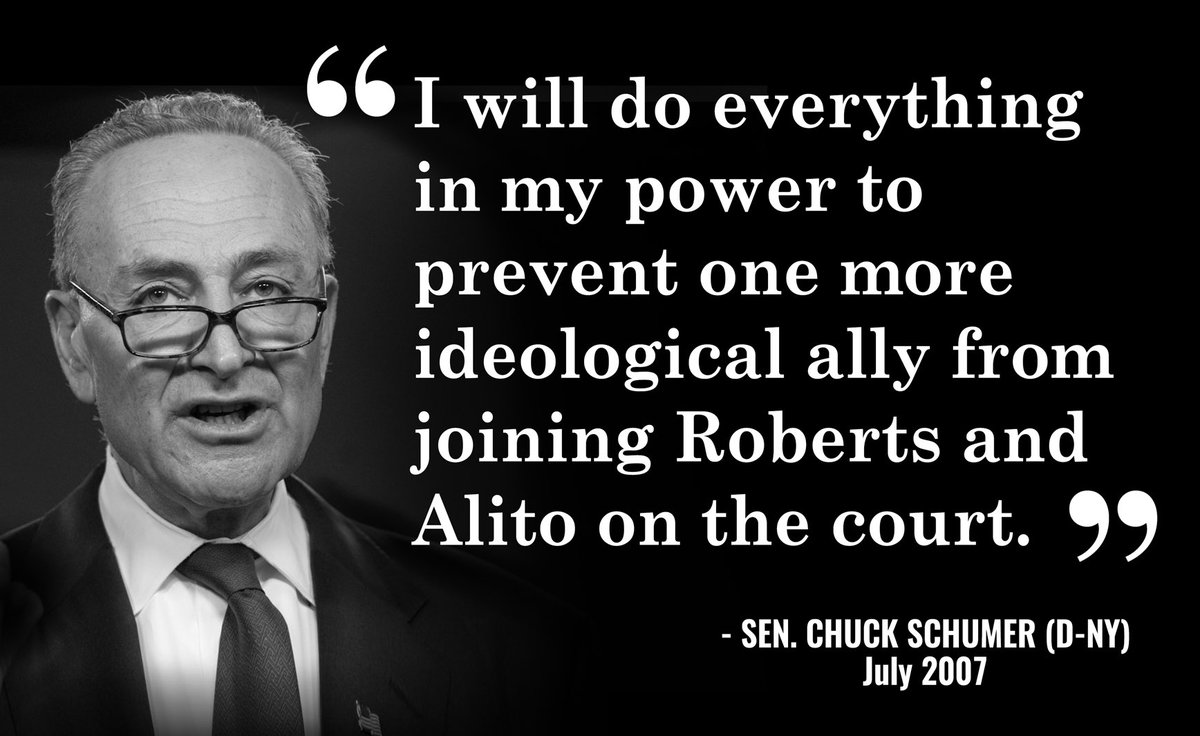 SenateGOP's tweet photo. #SchumerStandard: I will do everything I can to prevent a conservative from joining #SCOTUS. #LetThePeopleDecide https://t.co/TAS8luFhzD