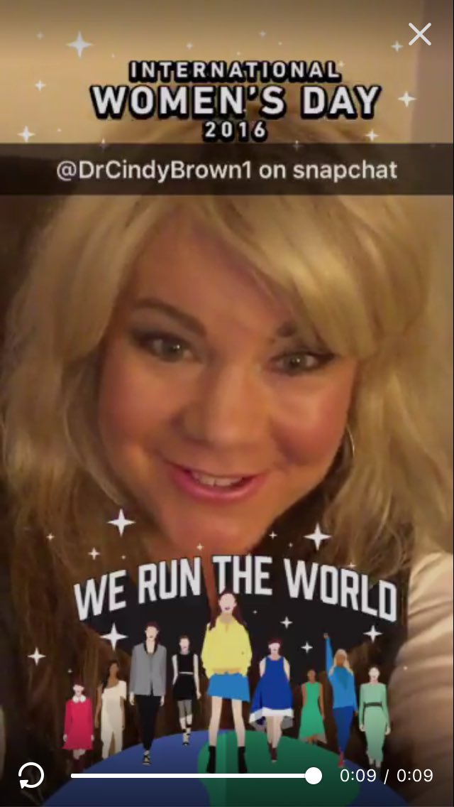summitlive's tweet photo. Love the #snapchat filter for #InternationalWomensDay - thanks for sharing @DrCindyBrown #LadiesofLiveVideo https://t.co/FELoaUys3U