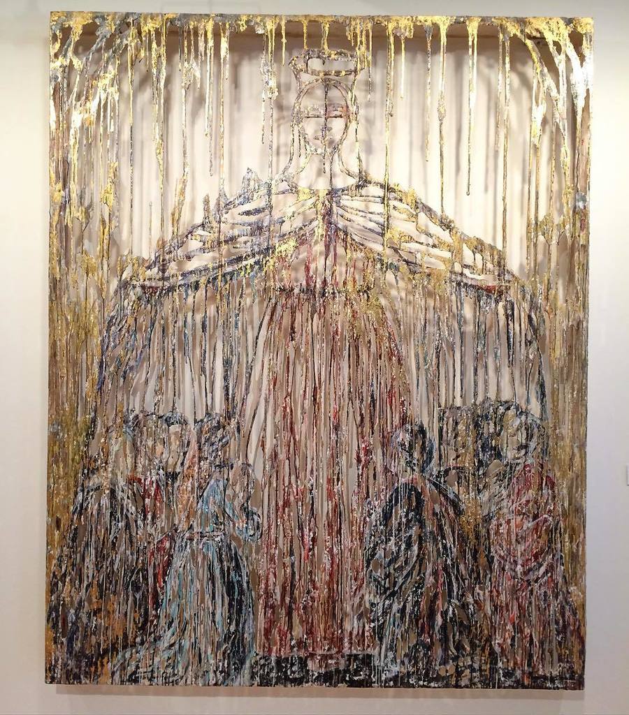 nottinbutaig's tweet photo. Finally got to see #dianaalhadid #plaster panel in person #johnberggruengallery #materialconsiderations by a.lexis.… https://t.co/21vcPBsF9z