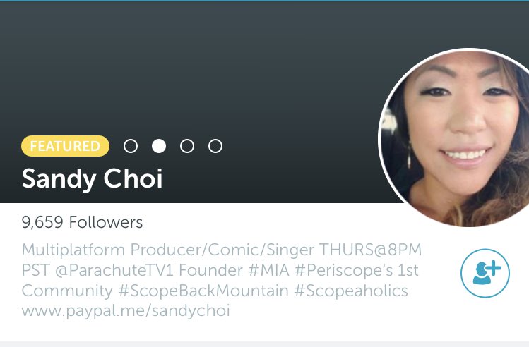 summitlive's tweet photo. The multi-talented @SandyChoiRadio featured by @periscopeco today! #LadiesofLiveVideo 🎤🎭 Congrats! https://t.co/3nTdgamyjy