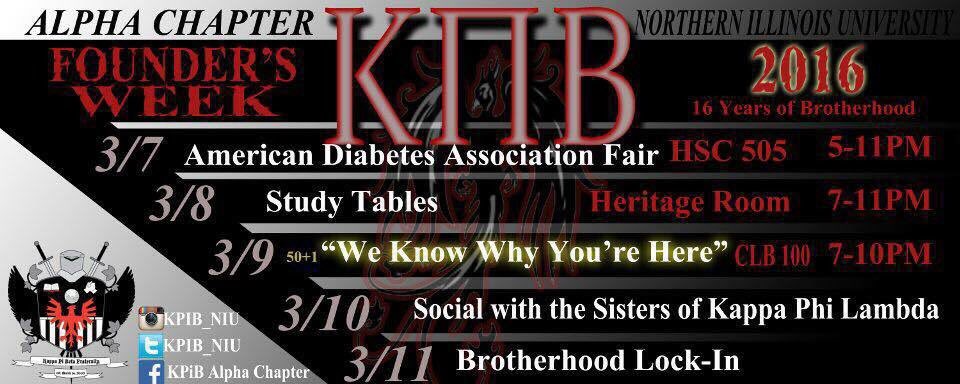 KPiB_NIU's tweet photo. It's never too late come stop by our Founder's week events! https://t.co/PlHj4yY8u4
