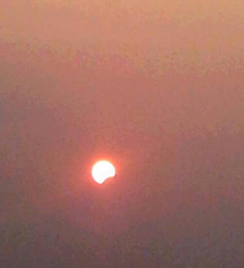 derekobrienmp's tweet photo. Rise &amp; Shine. A friend took this pic of a partial solar eclipse at 6.08 a.m. #kolkata https://t.co/YB2XQgzgkr