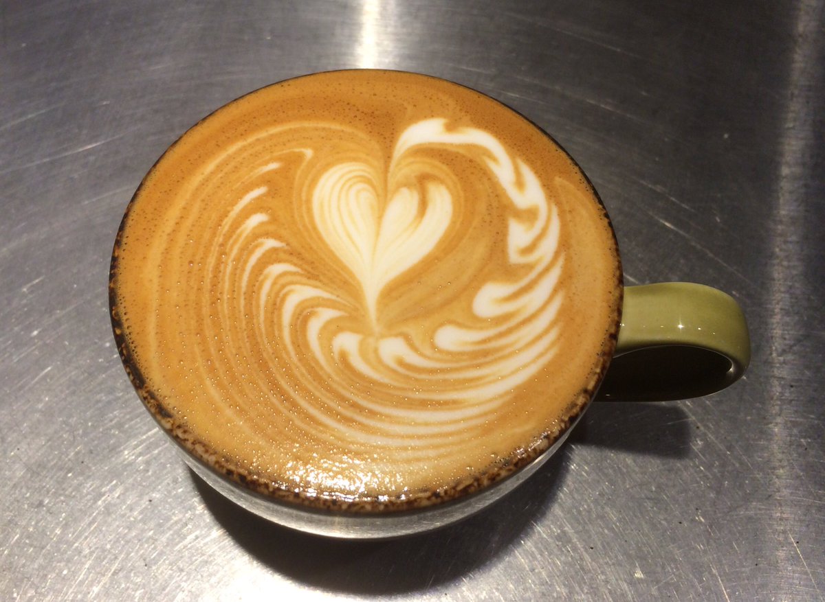 HH_GuildfordS's tweet photo. Our boy Sam showing us how it's done!! #latteart #latte #coffee #heart #waveheart come grab yourself some art 😏😉 https://t.co/2J9X4uQW24