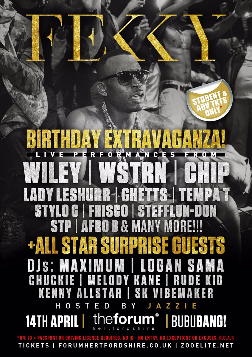 FekkyOfficial's tweet photo. LINE UP ANNOUNCEMENT 🇬🇧

My #BdayExtravaganza is going to be MENTAL 🏂

Tix on SALE NOW 👇🏾

https://t.co/kbw76B4n9y https://t.co/Y6MzYNBtLD