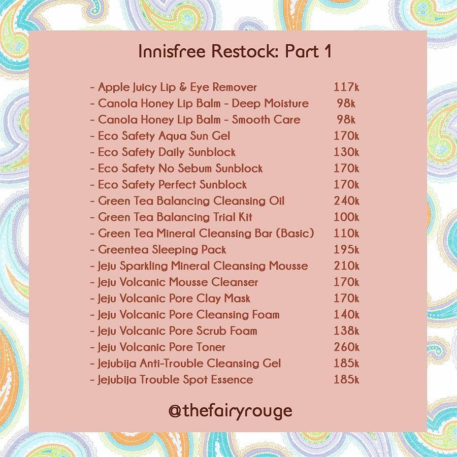 INNISFREE RESTOCK!! Semua yang ada di daftar sudah pernah kami post, silakan klik hashtag … ift.tt/24Q5eQ9