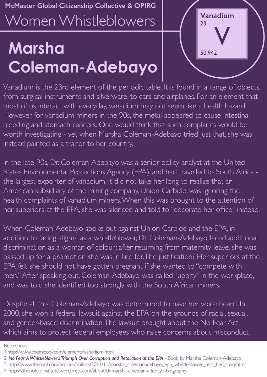 macgcc's tweet image. Ending off this #InternationalWomensDay by starting GCC&apos;s #WomenWhistleblowers campaign! See:gccmcmaster.com/#!blog/cqoy/ta…