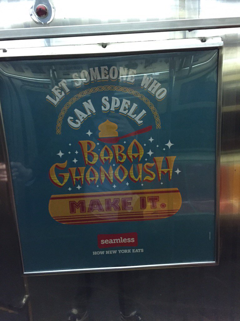 alex_bigman's tweet photo. Looks like the breast implant people have some competition for most offensive subway ad @Seamless https://t.co/lHMjkrcdd9
