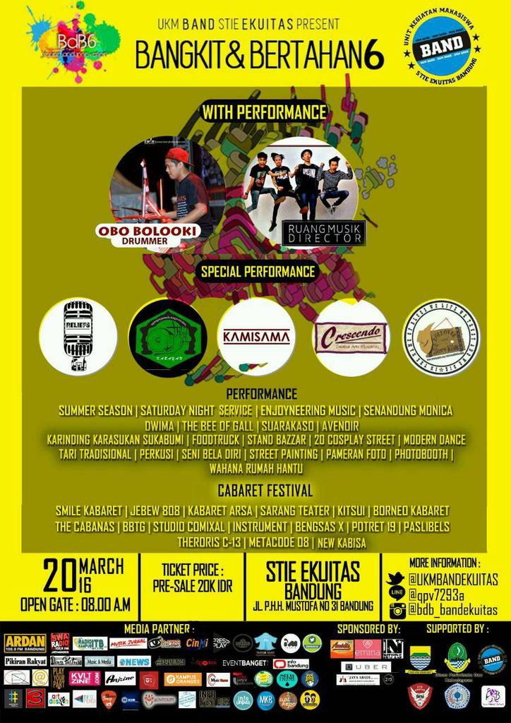 3entertainment_'s tweet photo. @UKMBANDEKUITAS present 20 Maret 2016 @BEMEKUITAS @infoindiebdg https://t.co/n5fMP8khNo