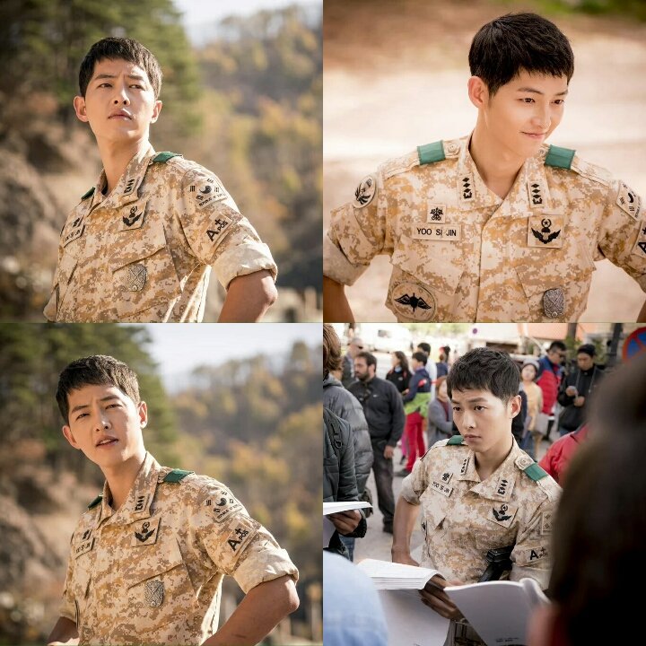 TheDramaKorea's tweet photo. Hobi Kapten Yoo Shi Jin : Bertingkah keren begini &amp; bikin kaum hawa kesenengan. #DescendantsOfTheSun https://t.co/6jxzRUlt9y