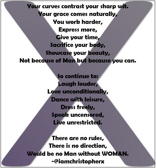 crisstopherx's tweet image. A message to my sisters. In honor of #IWD2016 #xnote