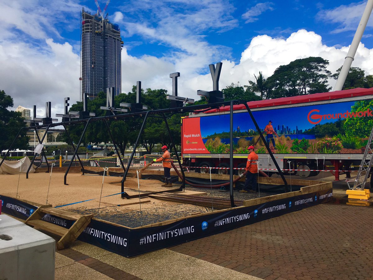 GroundworksEco's tweet photo. Proud to be a part of #WSFBrisbane blowing Takura #Softfall into the CSIRO #InfinitySwing be sure to check it out! https://t.co/z9j8TzKHlb