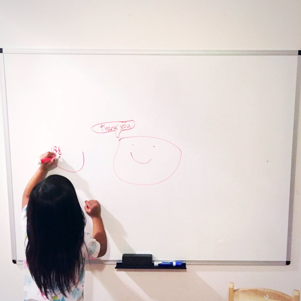 TheItMom's tweet photo. Kids got a new #dryerase #whiteboard for their room meant for #homework...or art, same thing! Ha! @TheItDad #TheTehs https://t.co/6OOxyNBRFu