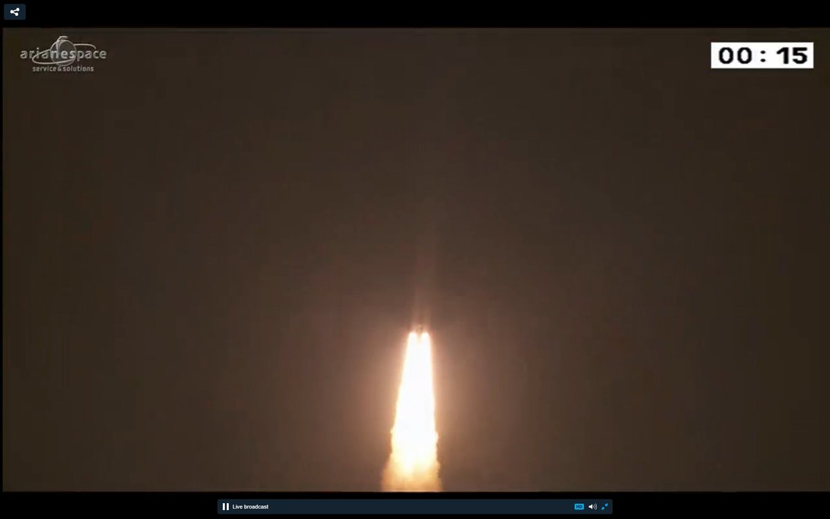maribluetata's tweet photo. @Arianespace Success Ariane 5 ECA Flight #VA229 #EUTELSAT65 West A. Congrats! https://t.co/CqSzHLzCV1