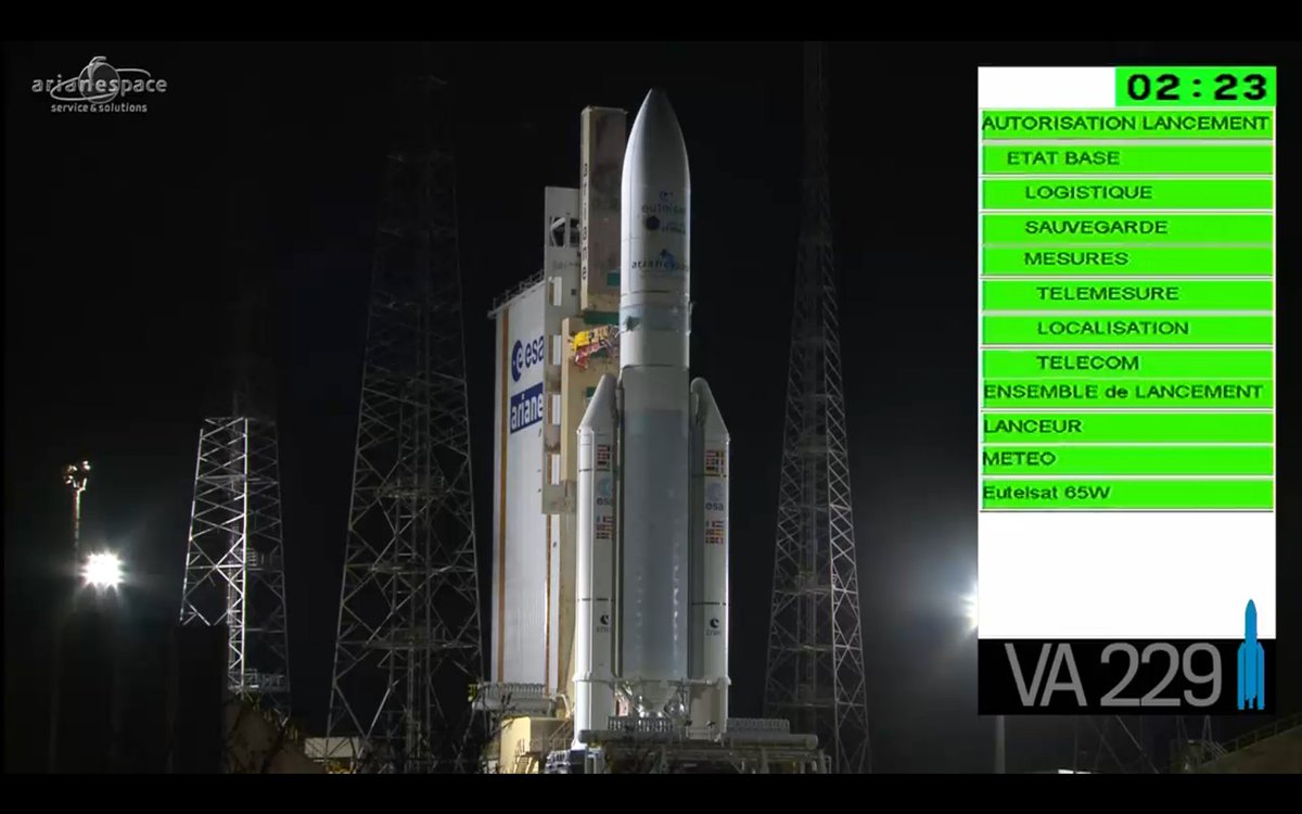 maribluetata's tweet photo. @Arianespace Success Ariane 5 ECA Flight #VA229 #EUTELSAT65 West A. Congrats! https://t.co/CqSzHLzCV1