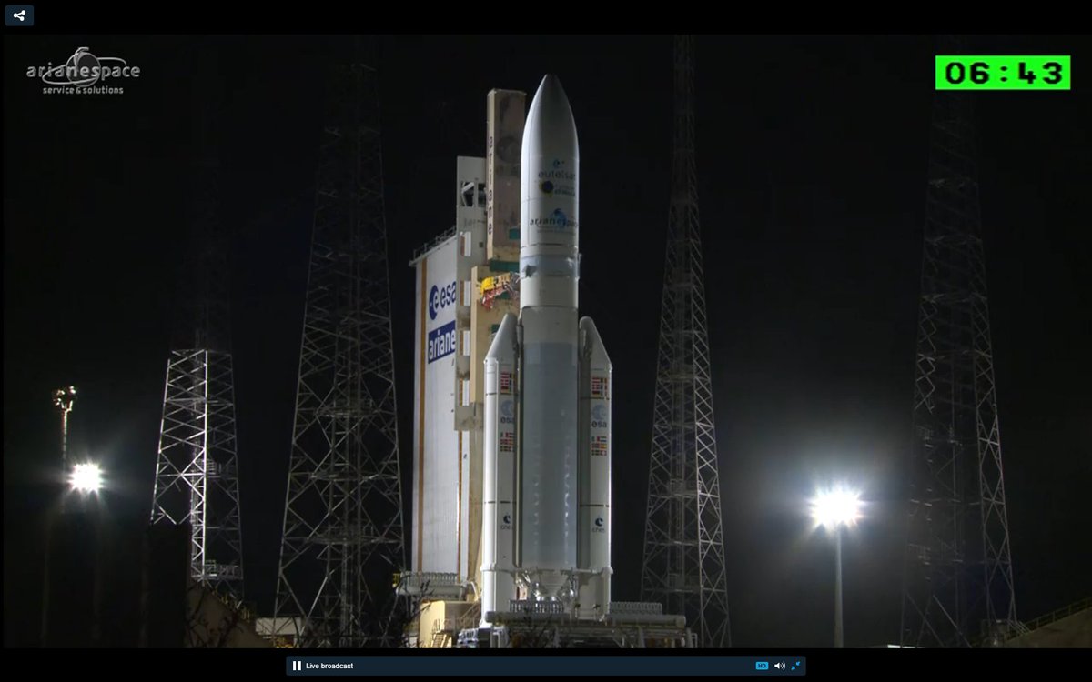 maribluetata's tweet photo. @Arianespace Success Ariane 5 ECA Flight #VA229 #EUTELSAT65 West A. Congrats! https://t.co/CqSzHLzCV1
