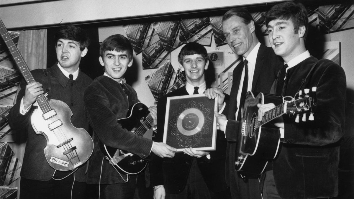 RollingStone's tweet photo. In 1976, George Martin took us through some of the Beatles' most memorable tunes https://t.co/9bsjqwq5uB https://t.co/DGf6iKW1d6