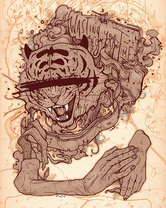adolfozee's tweet photo. . @hatrobot - #hatrobot #popsurrealism #lowbrow #tiger #society6 #artmotive #illustration … https://t.co/nyZh5j6q3J https://t.co/qQV8oQvneu
